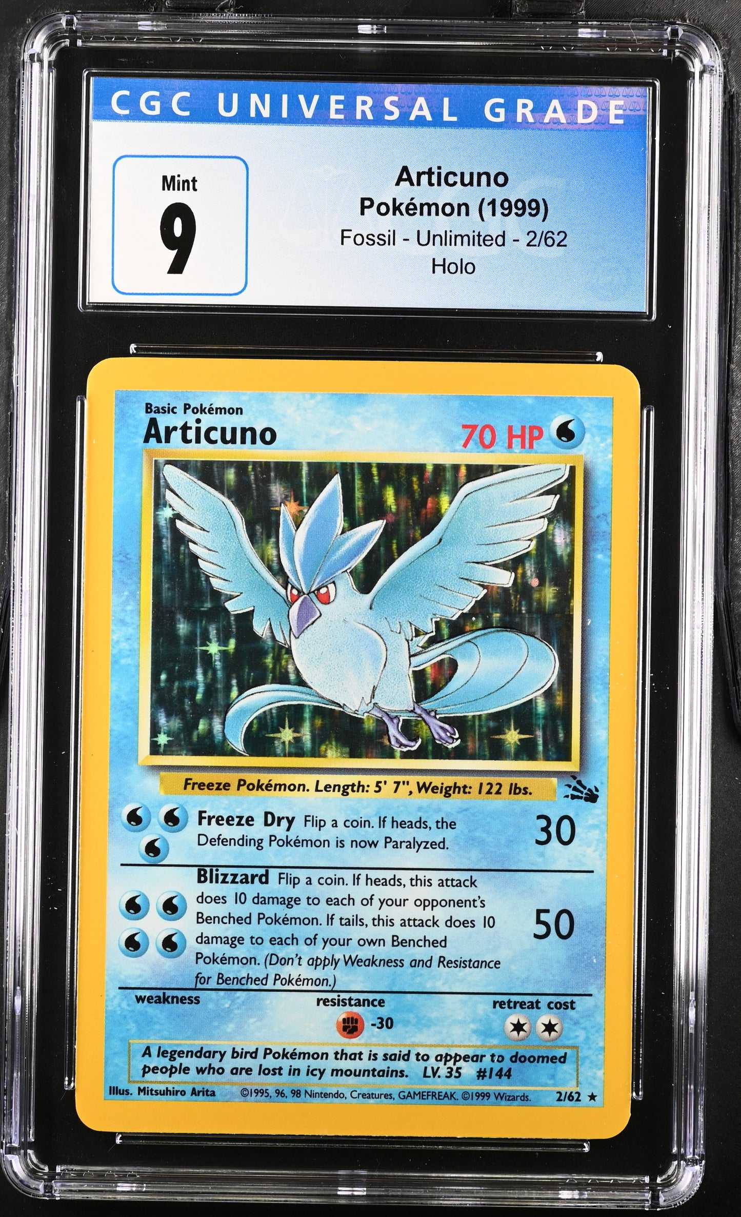 1999 Fossil Articuno 9 CGC #2/62