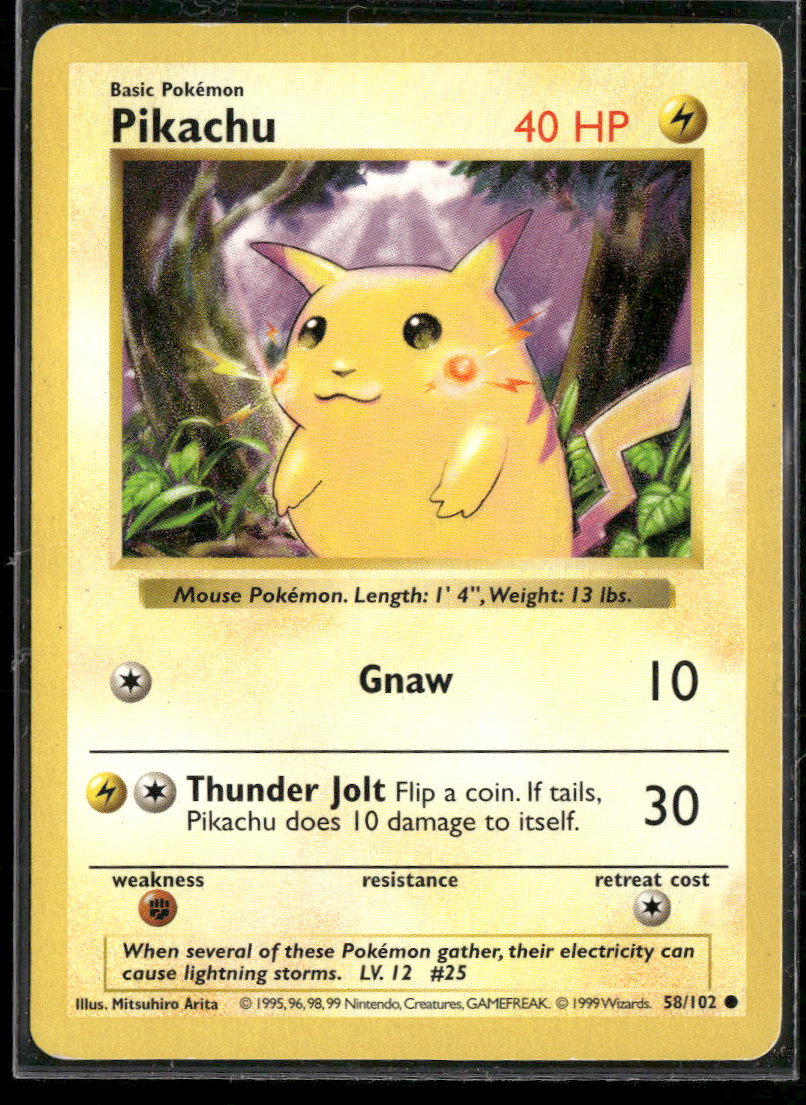 Base Set (Shadowless) Pikachu (Red Cheeks) #058/102