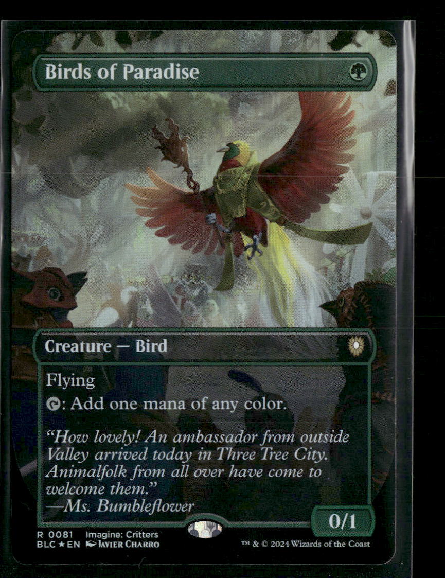 Commander: Bloomburrow Birds of Paradise (Borderless) Foil #81