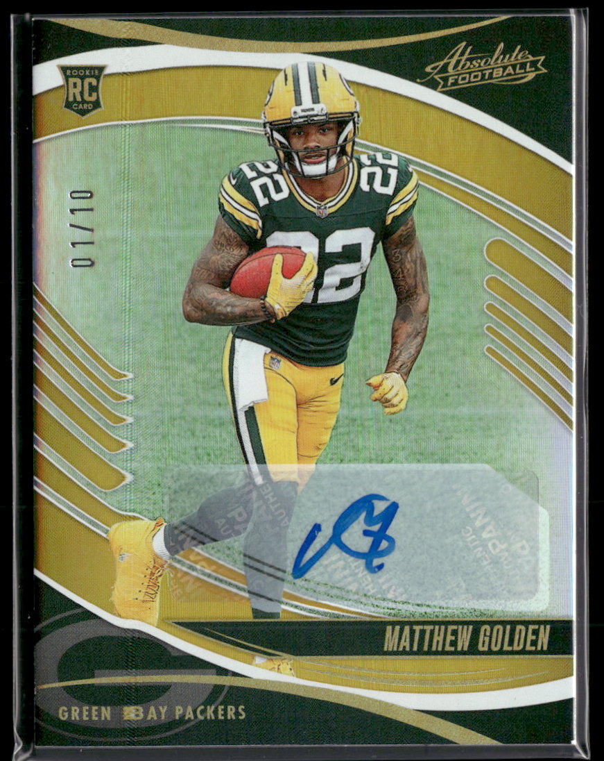 2025 Panini Absolute AU Rookies Spectrum Gold Matthew Golden RC #/10 AU #158