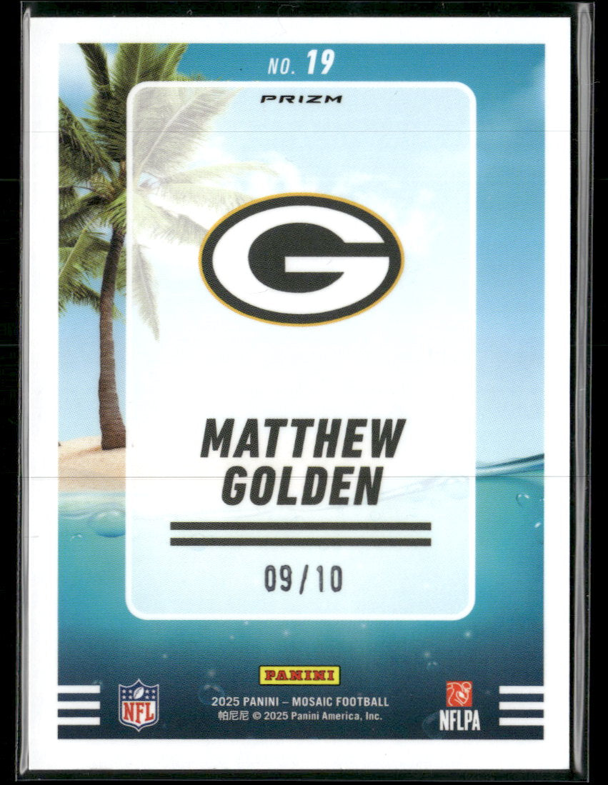 2025 Panini Mosaic Splash Mosaic Gold Matthew Golden #/10 #19