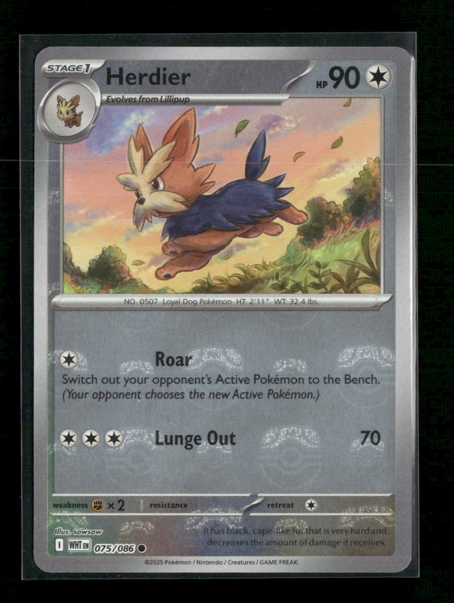 SV: White Flare Herdier (Master Ball Pattern) #075/086
