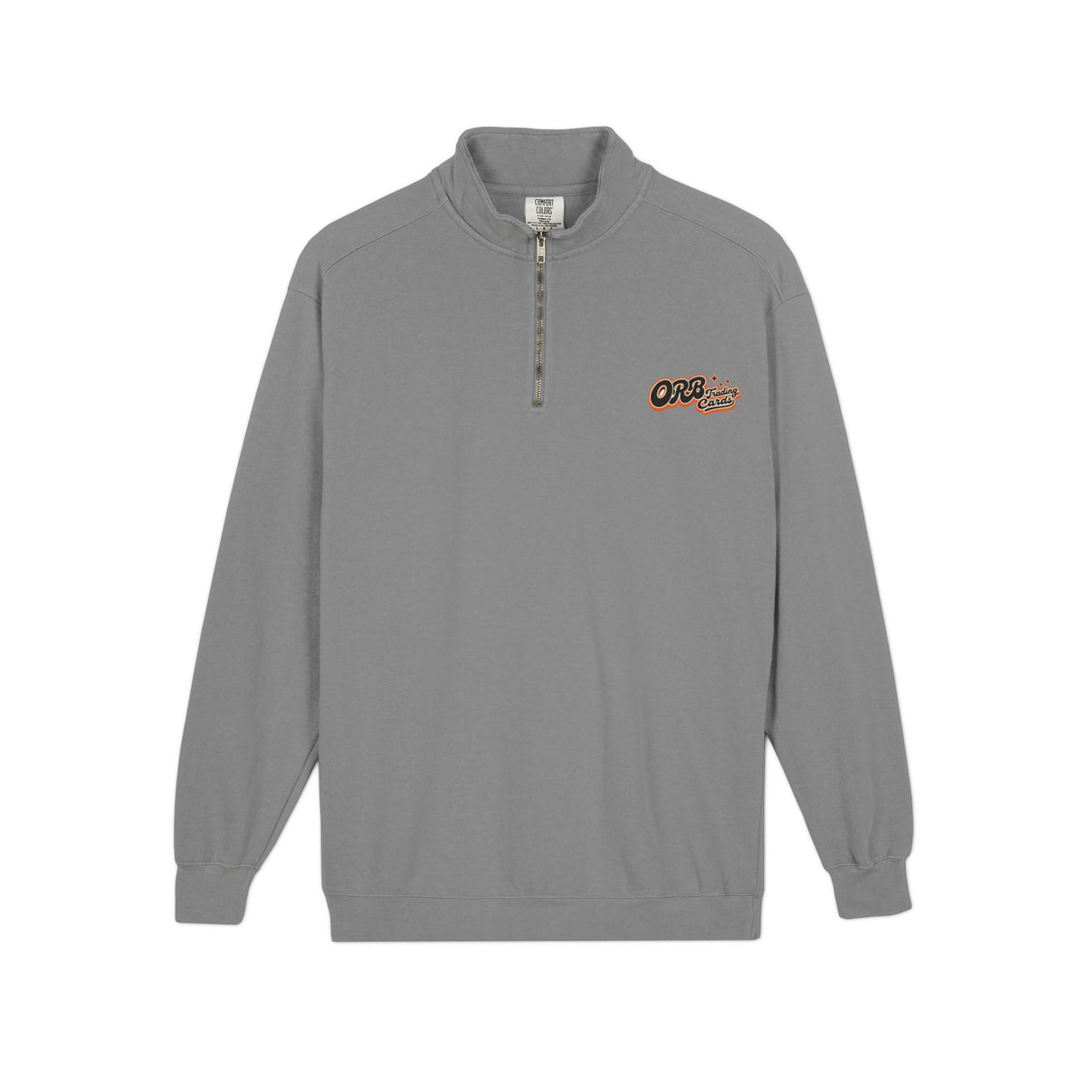 Quarter-Zip Sweatshirt — Retro 'OFB' Chest Logo, Casual Lightweight Pullover