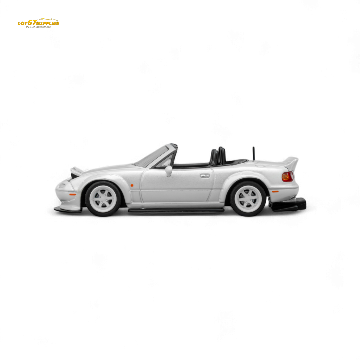 MicroTurbo Custom MX5 Rocket Bunny Metallic White 1:64