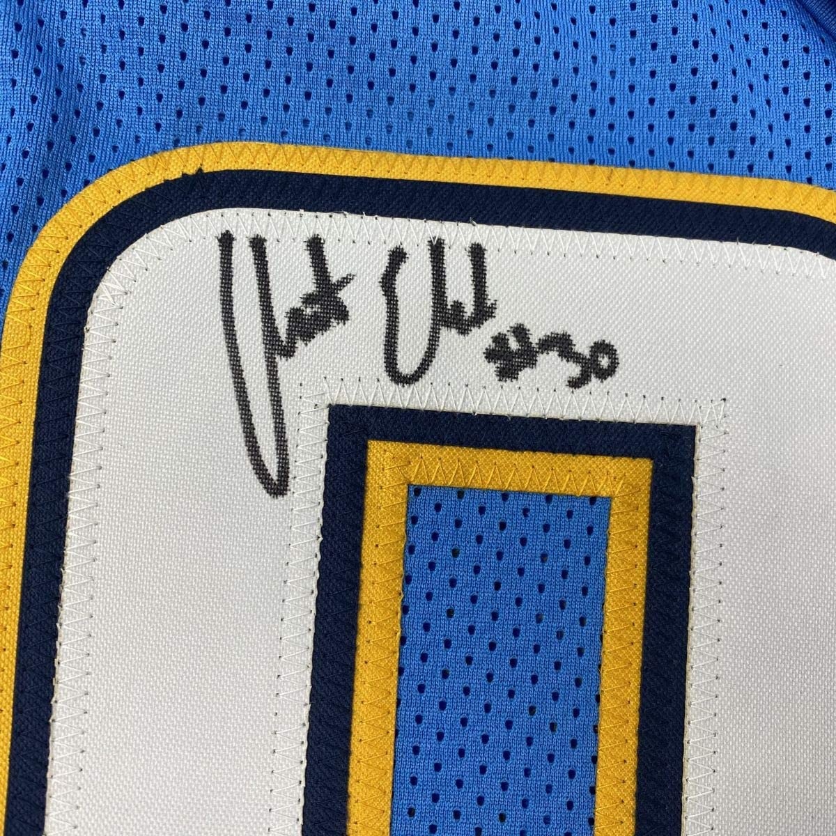 Autographed/Signed Austin Ekeler Los Angeles LA Powder Blue Football Jersey Beckett BAS COA
