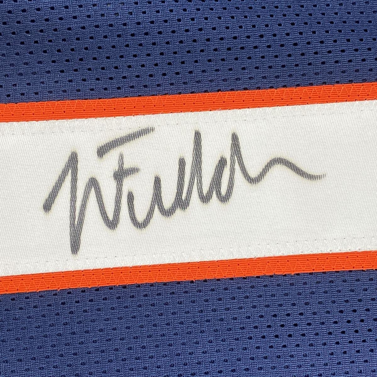 Autographed/Signed Justin Fields Chicago Blue Football Jersey JSA COA