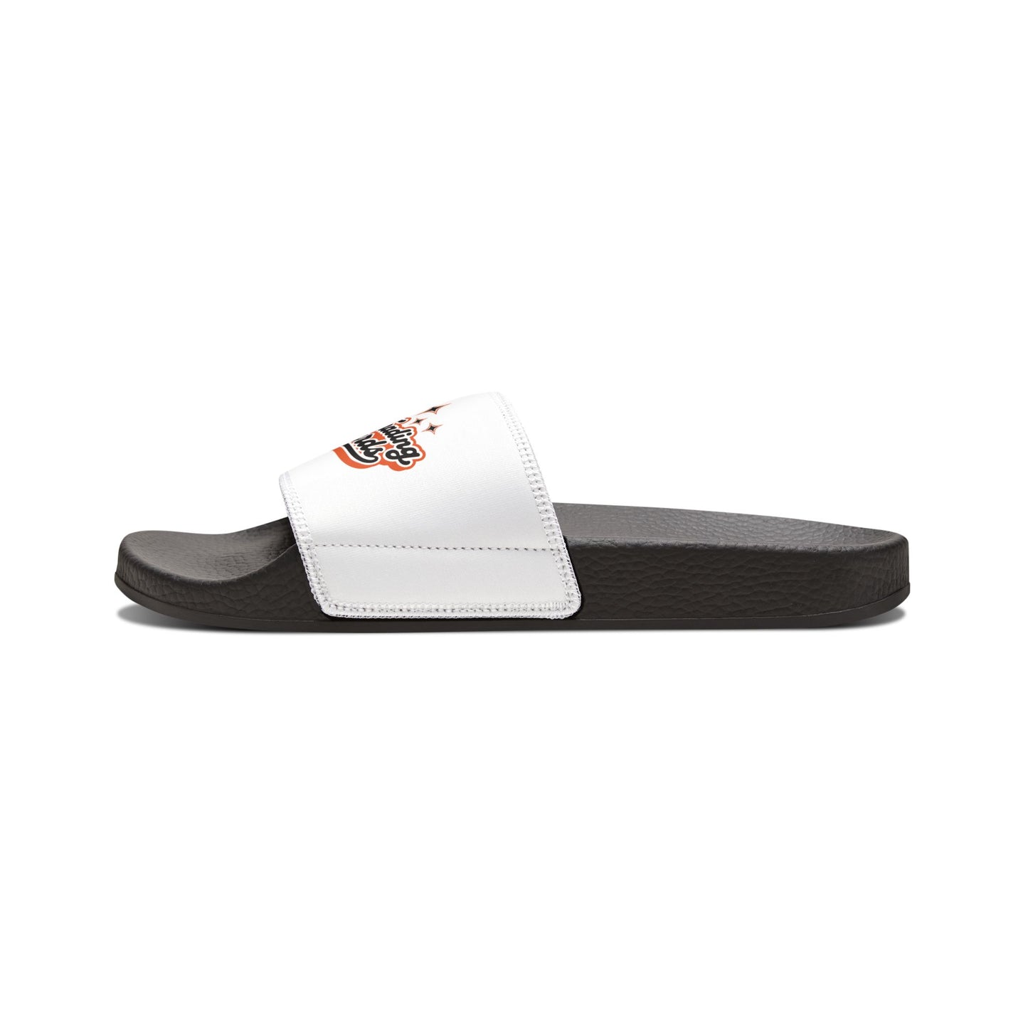 Slide Sandals — "Find Your People" Removable-Strap White Slides