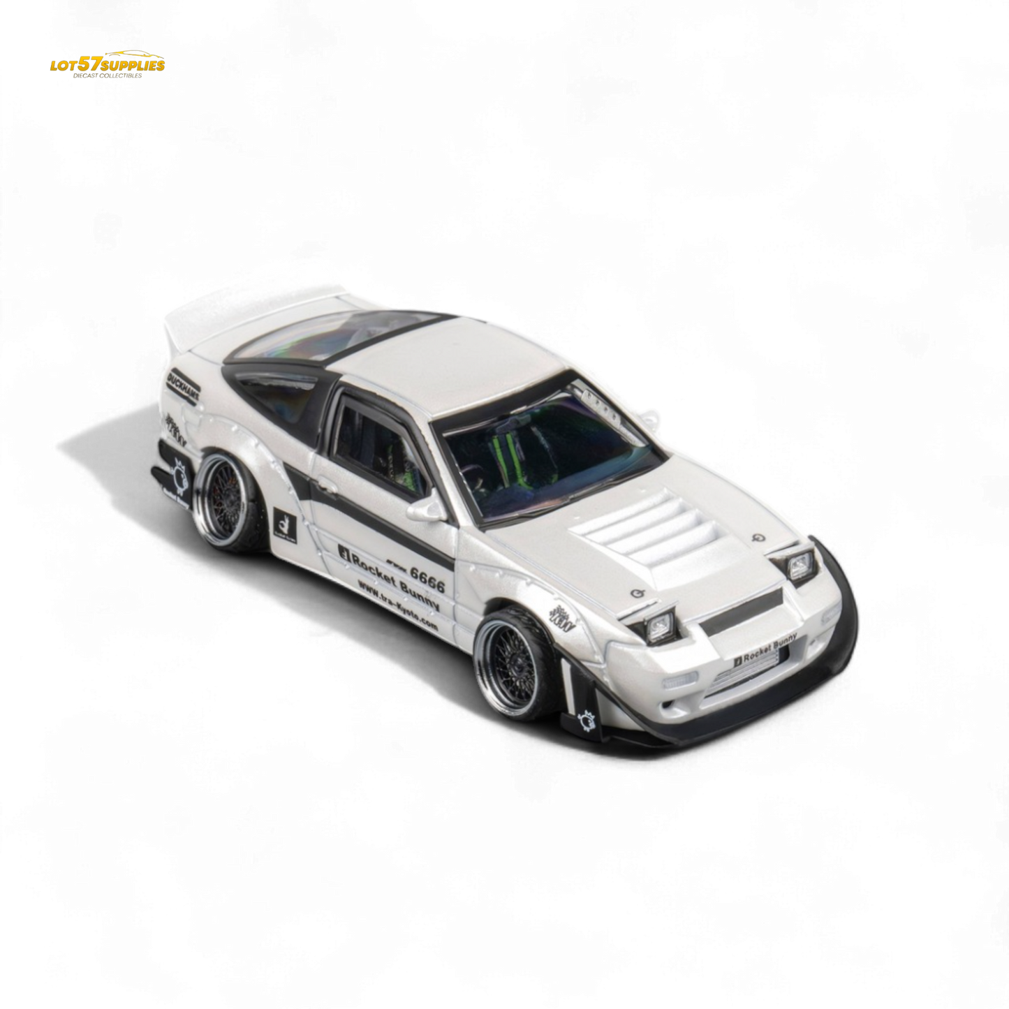 MicroTurbo Nissan 180SX Pandem Rocket Bunny White 1:64
