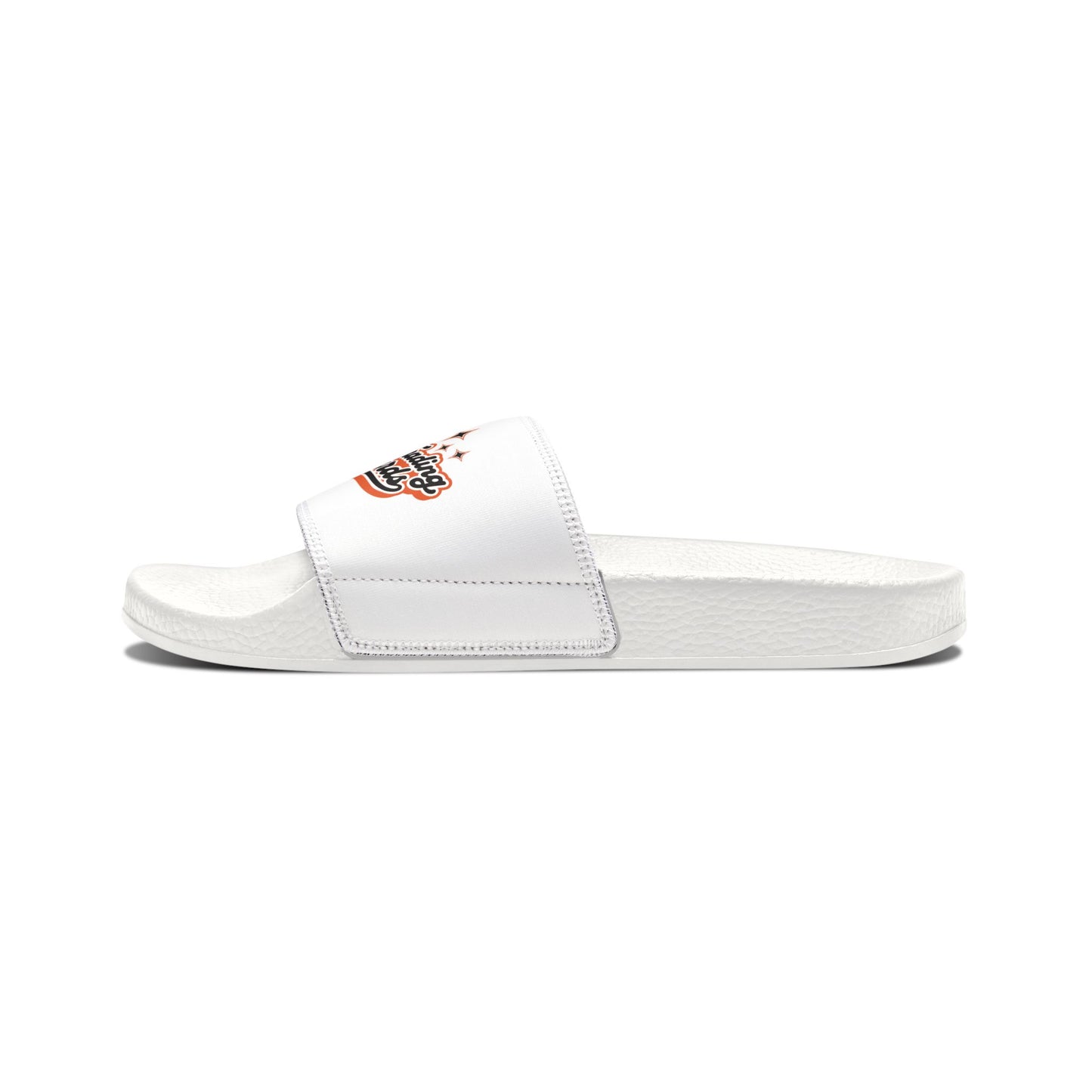 Slide Sandals — "Find Your People" Removable-Strap White Slides