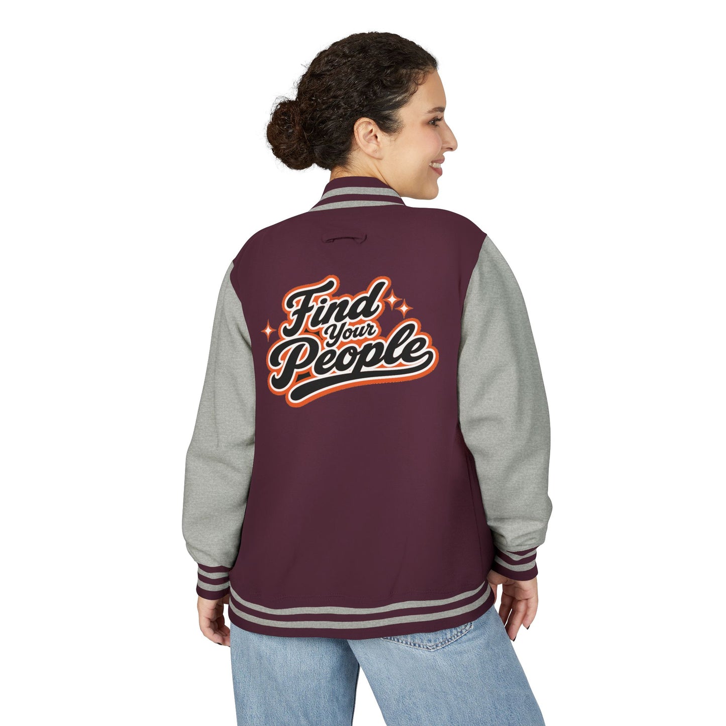 Letterman Jacket — "Find Your People" Retro Varsity Jacket