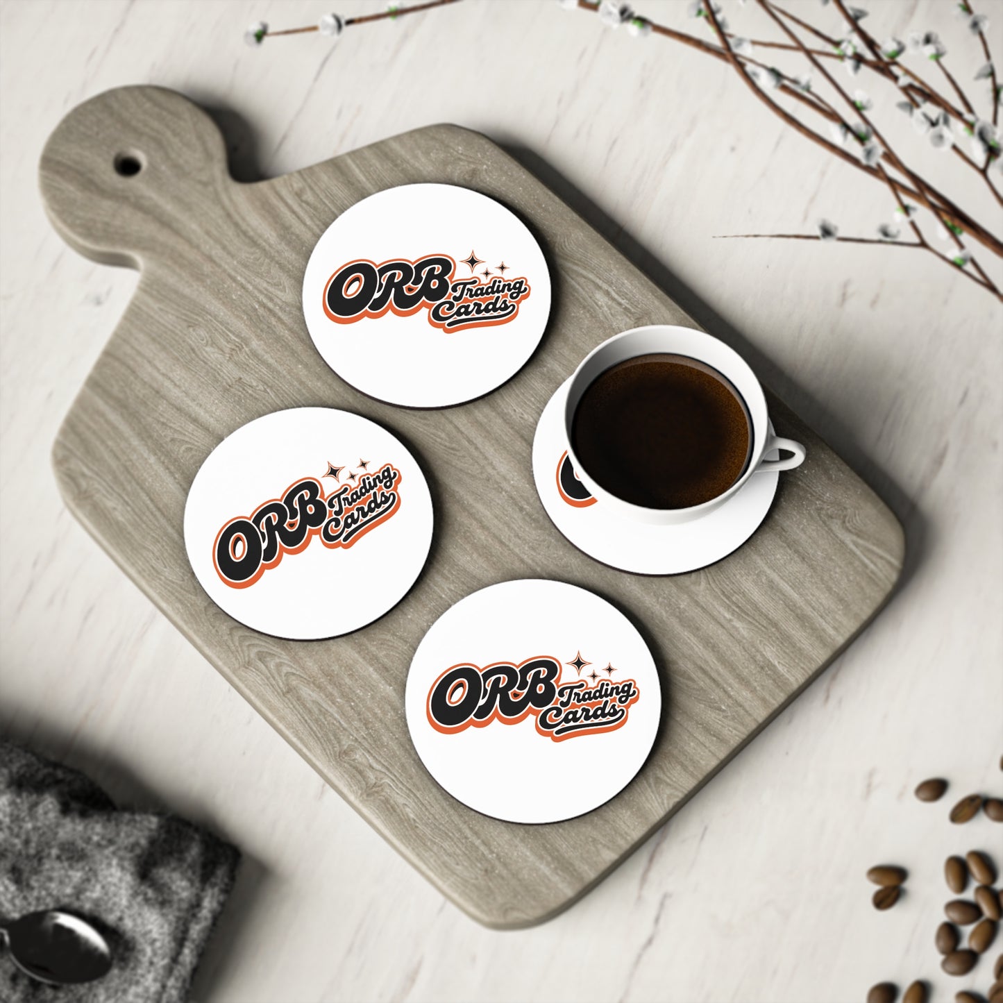 Coaster — ORB Trading Cards Logo Cork Drink Coaster