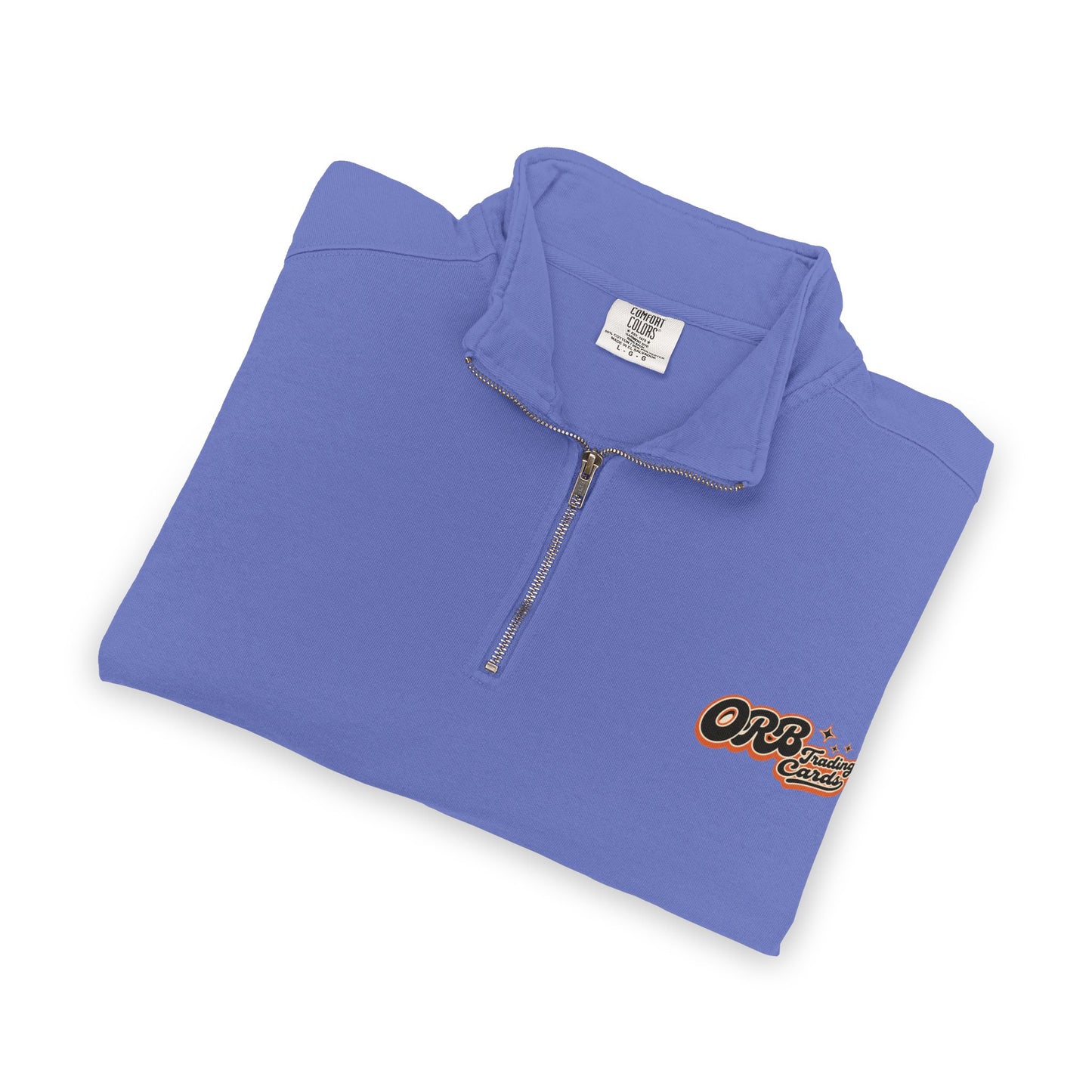 Quarter-Zip Sweatshirt — Retro 'OFB' Chest Logo, Casual Lightweight Pullover