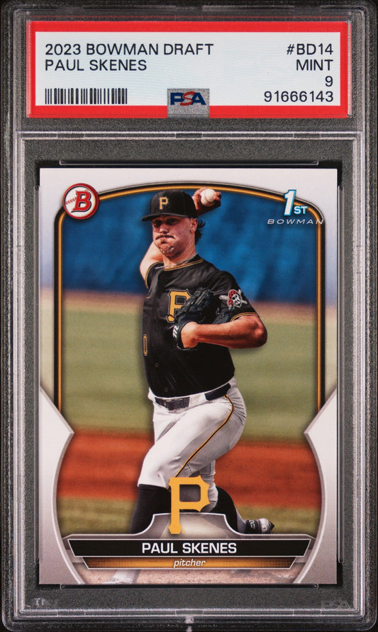 Graded 2023 Topps Bowman Draft Paul Skenes #BD14 Rookie RC Baseball Card PSA 9 Mint