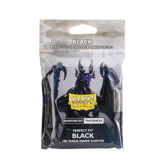 Dragon Shield Perfect Fit Thick Inner Sleeves - Black (100 Count)