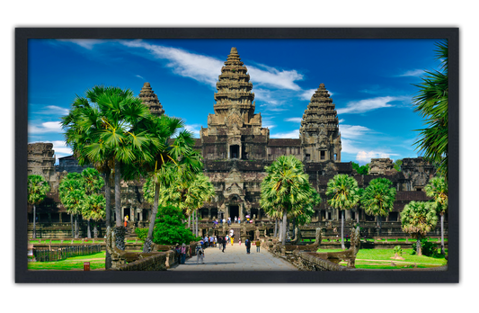 Professionally Framed Angkor Wat Cambodia Skyline High-Resolution Panoramic Photo 12x22 Wall Art