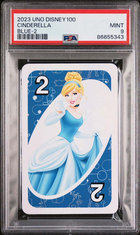 2023 UNO DISNEY 100 CINDERELLA BLUE 2 PSA 9