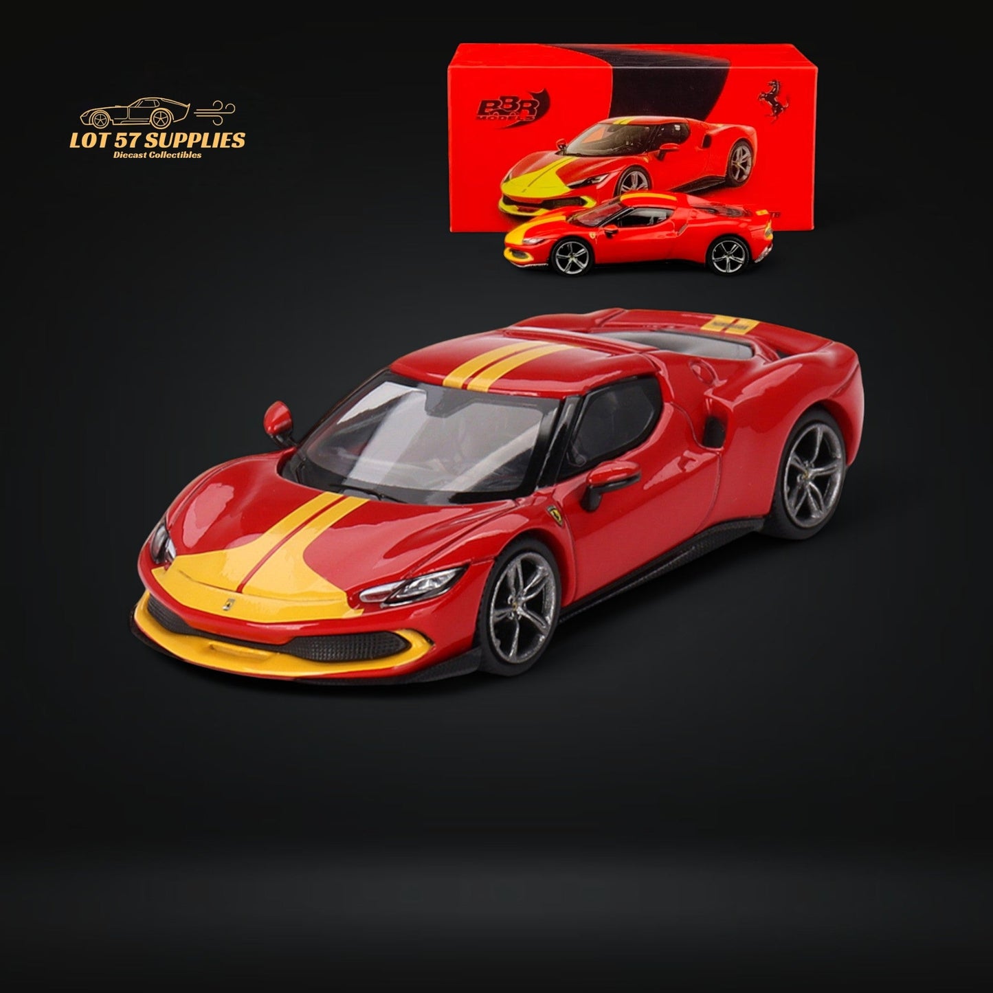 BBR Ferrari 296 GTB Assetto Fiorano Rosso Corsa 1:64