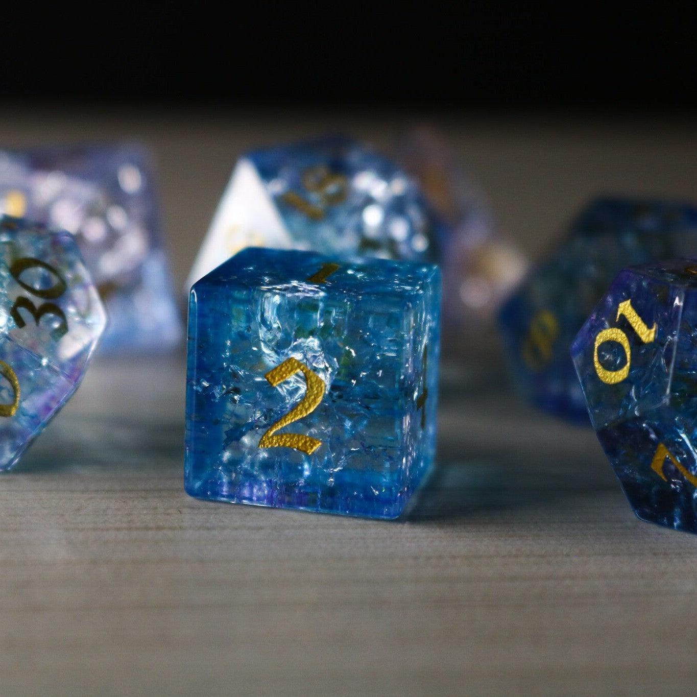 Blue Wing Forge Fire Glass DND Dice Set