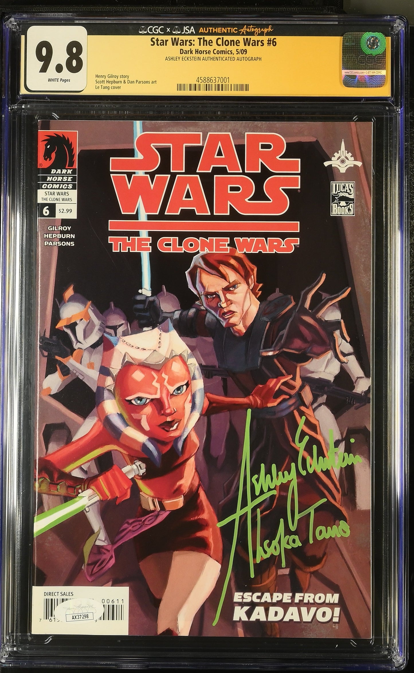 Star Wars: The Clone Wars #6 Signed by Ashley Eckstein Graded CGC 9.8