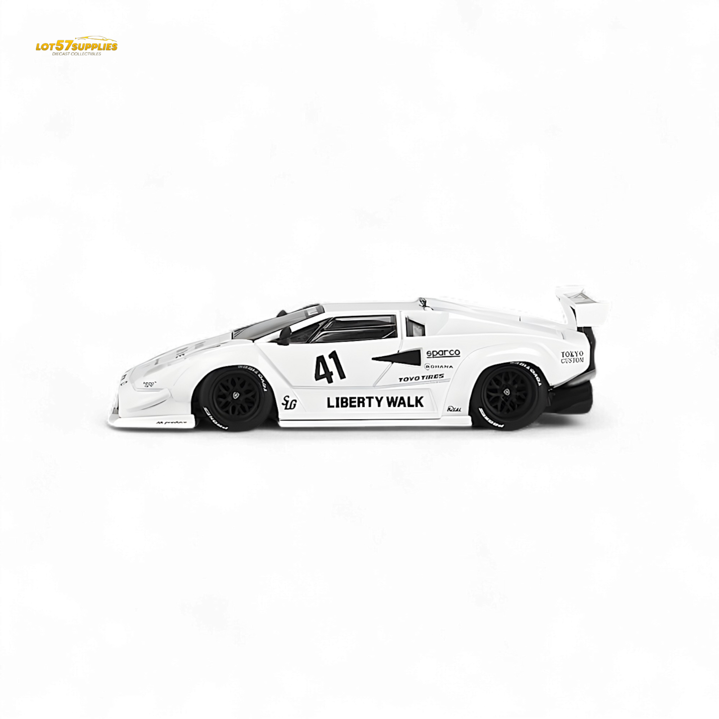 Mini-GT Lamborghini Countach LB-WORKS White 1:64