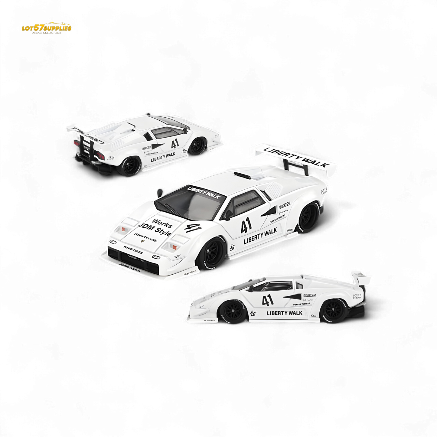 Mini-GT Lamborghini Countach LB-WORKS White 1:64