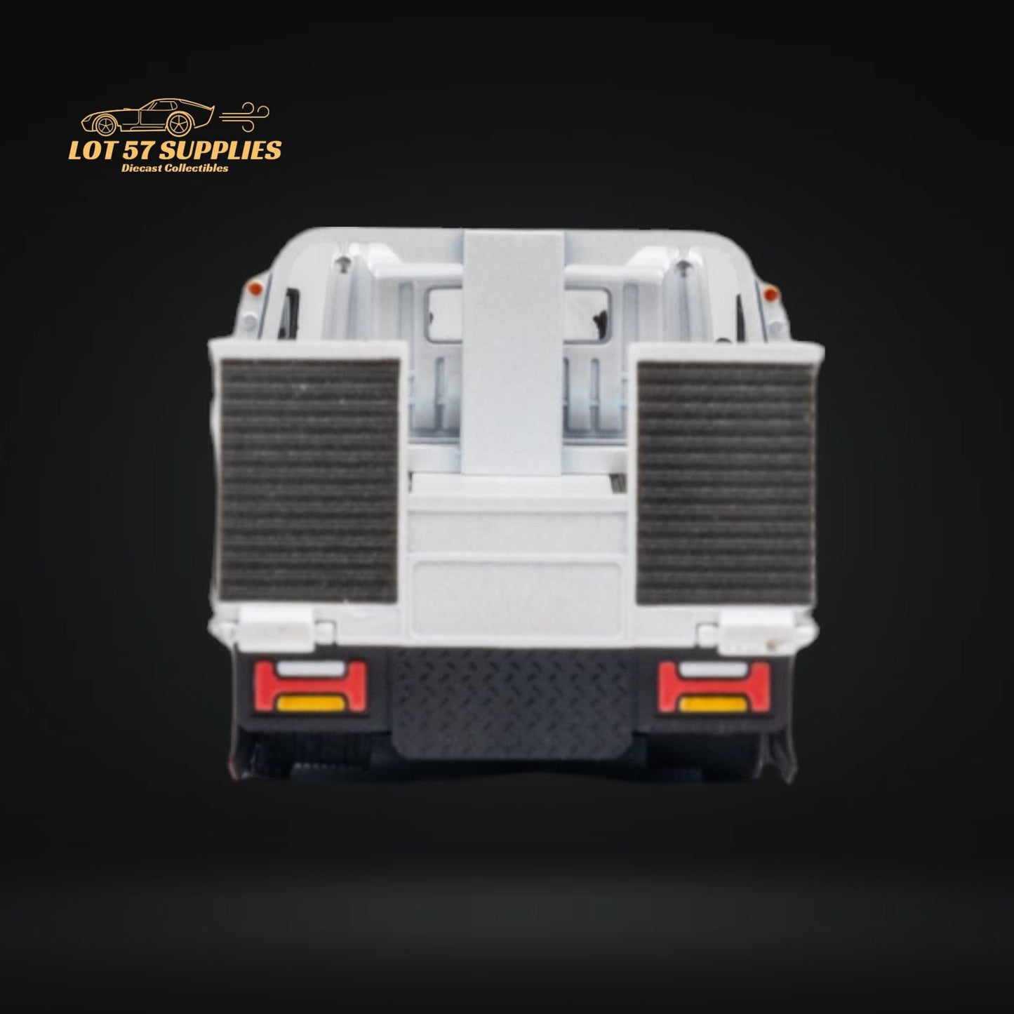 MicroTurbo Hino 300 Custom Flatbed Truck White 1:64