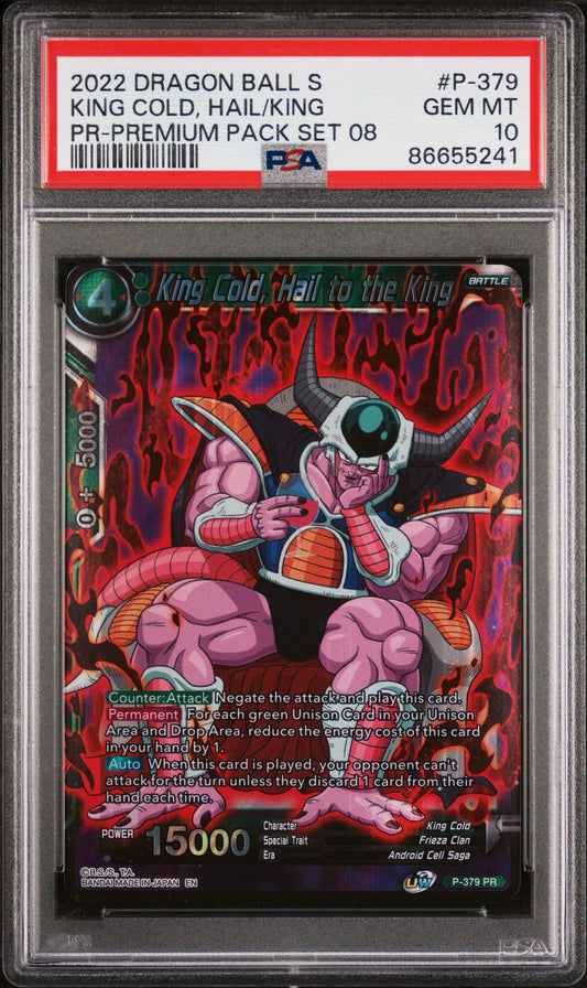 2022 DRAGON BALL SUPER KING COLD, HAIL/KING #P-379 - PSA 10
