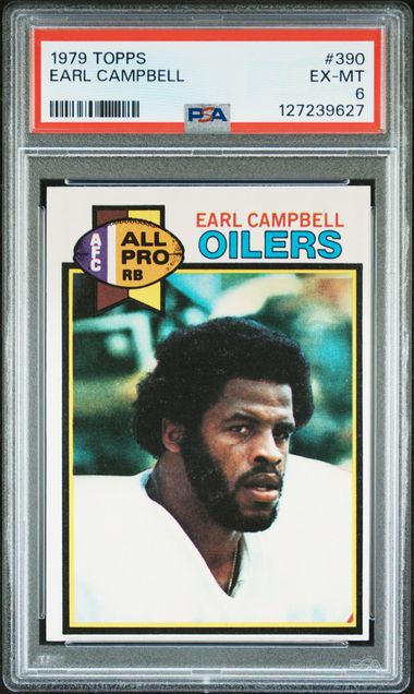 Graded 1979 Topps Earl Campbell #390 Rookie RC Football Card PSA 6 EX-MT