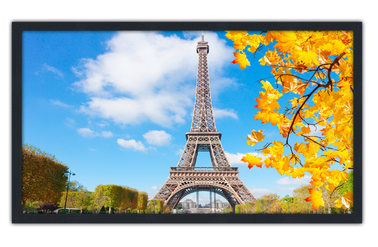 Professionally Framed Eiffel Tower Paris High-Resolution Panoramic Photo 12x22 Wall Art