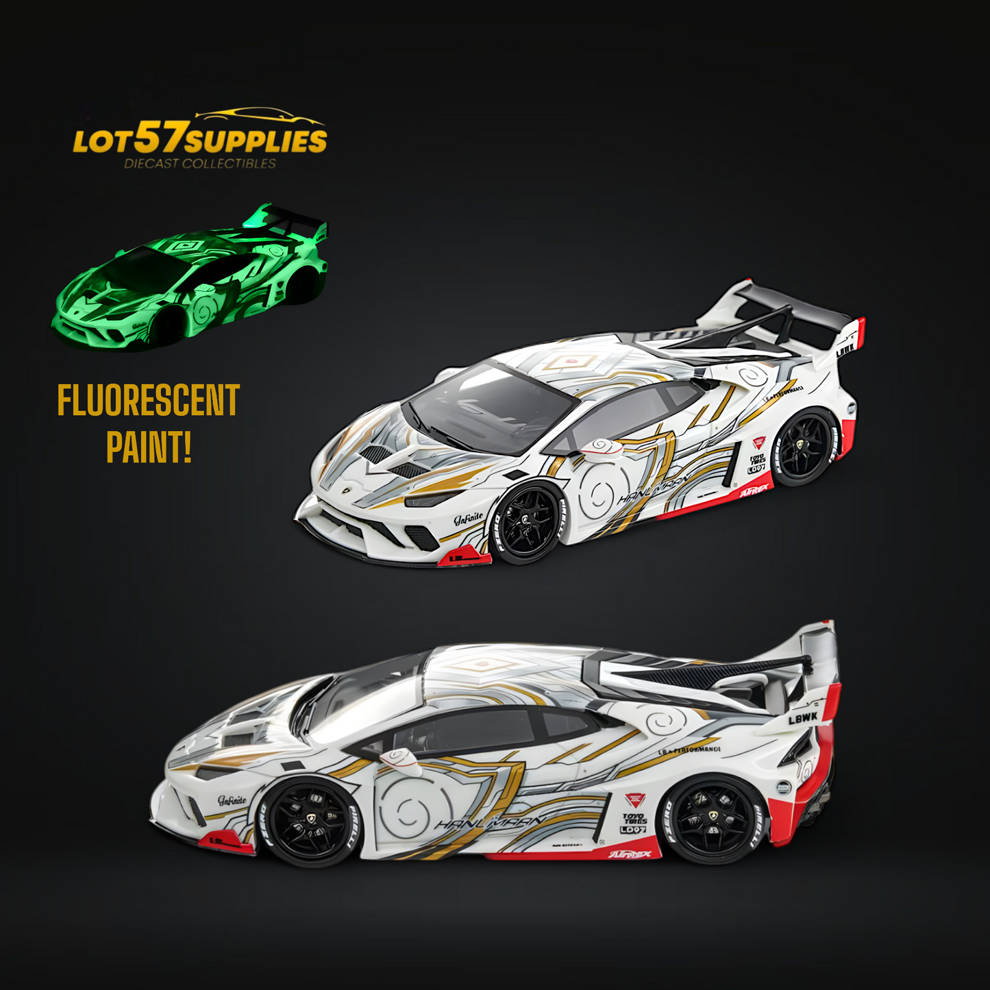 Flame Lamborghini Huracan GT LP610 White Gray 1:64