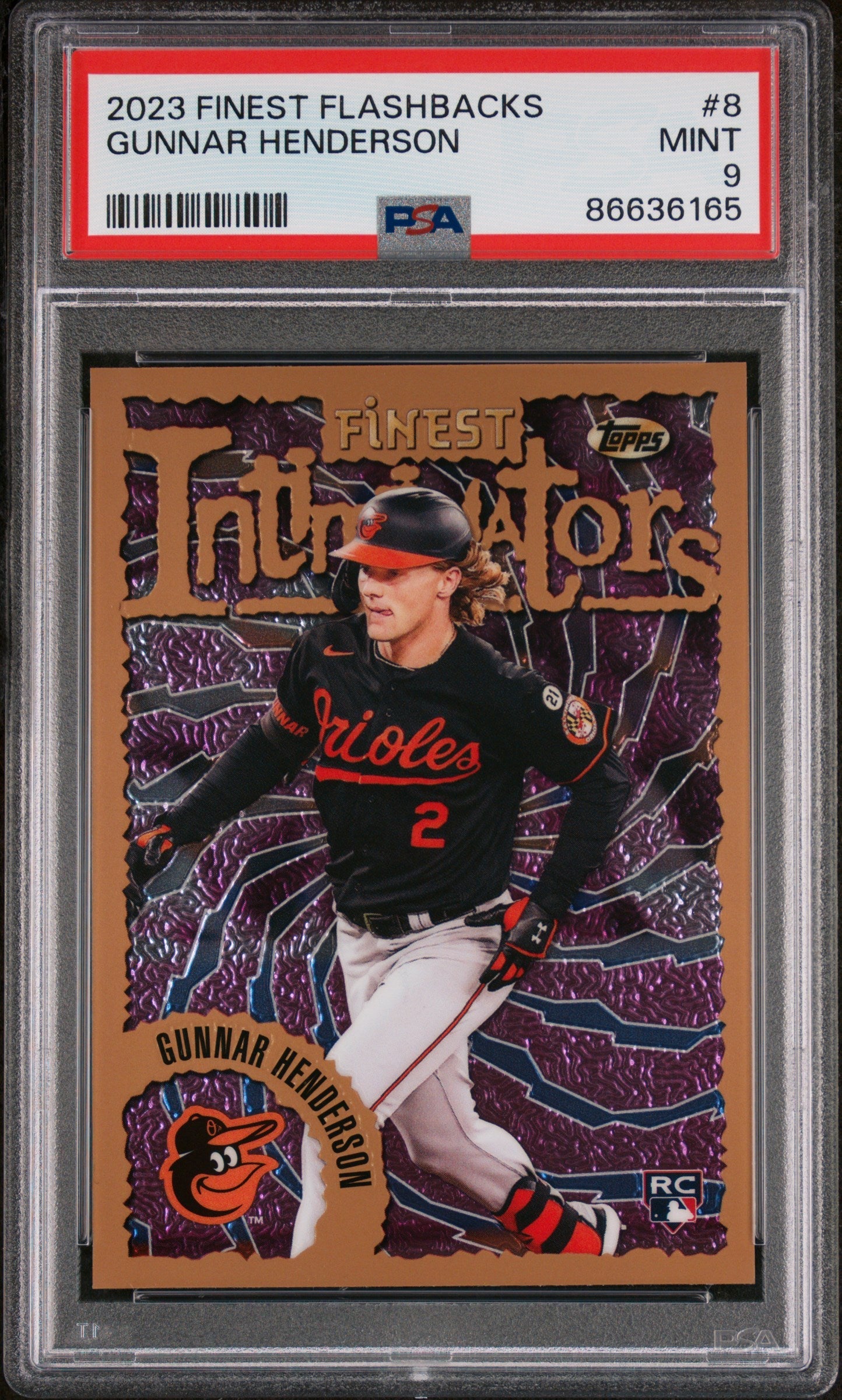 2023 TOPPS FINEST FLASHBACKS GUNNAR HENDERSON  #8 - PSA 9