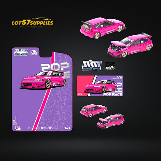 (Pre-Order) Pop Race Civic EG6 Pandem Rocket Bunny Pink 1:64
