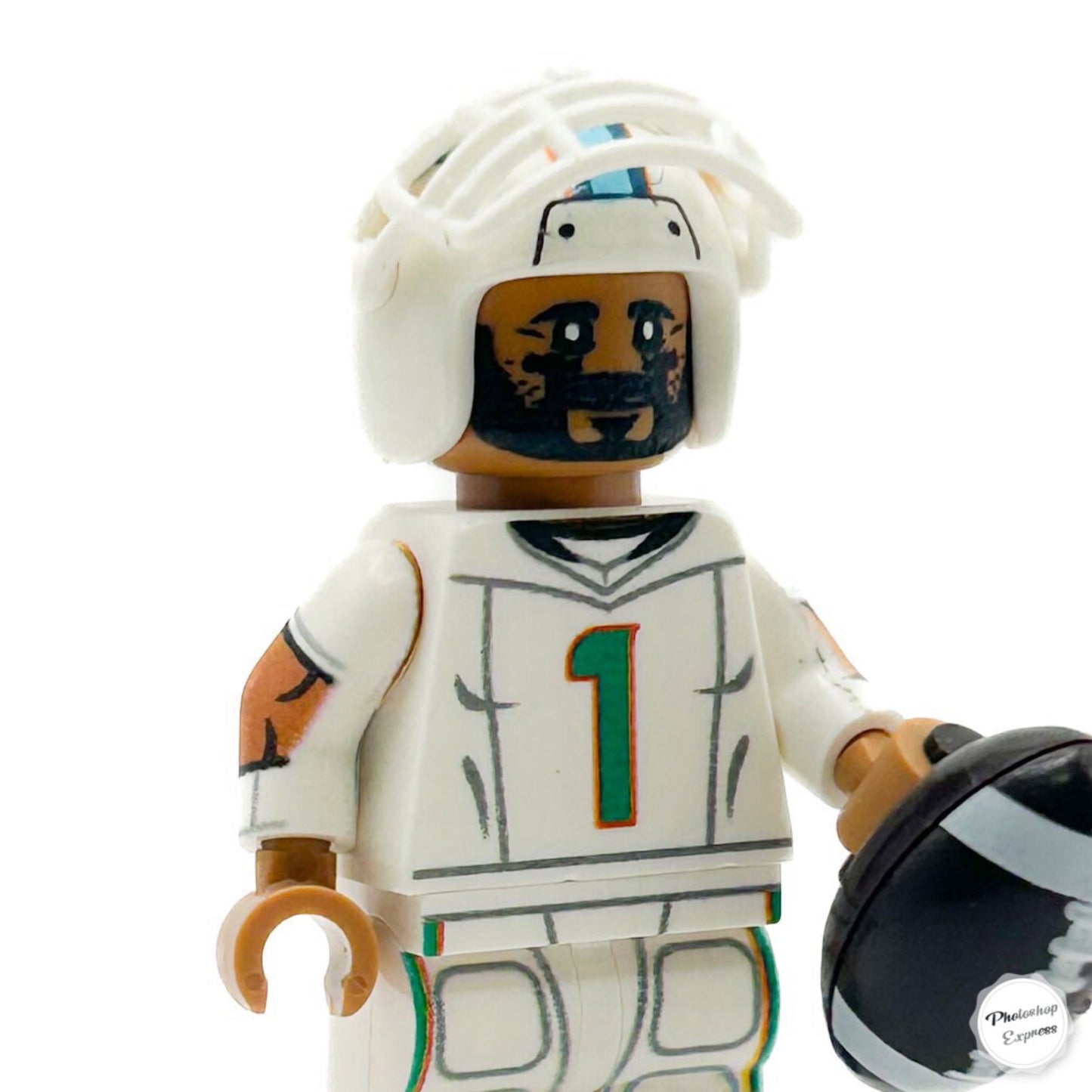 #1 QB Tua Dolphins Football Player Minifig - B3 Customs