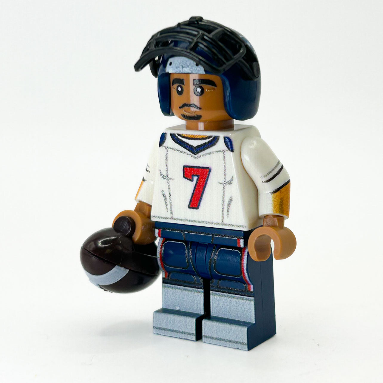 #7 QB Houston Football Player Minifig made using LEGO parts - B3 Customs