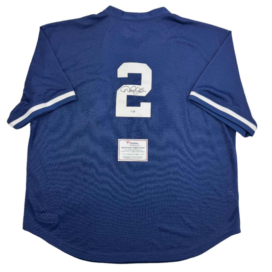 Autographed/Signed Derek Jeter New York Yankees Blue Mitchell & Ness Baseball Jersey Fanatics COA