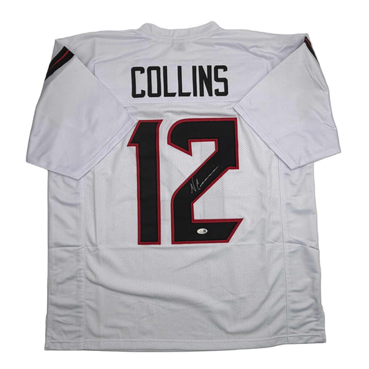 Autographed/Signed Nico Collins Houston White Football Jersey JSA COA