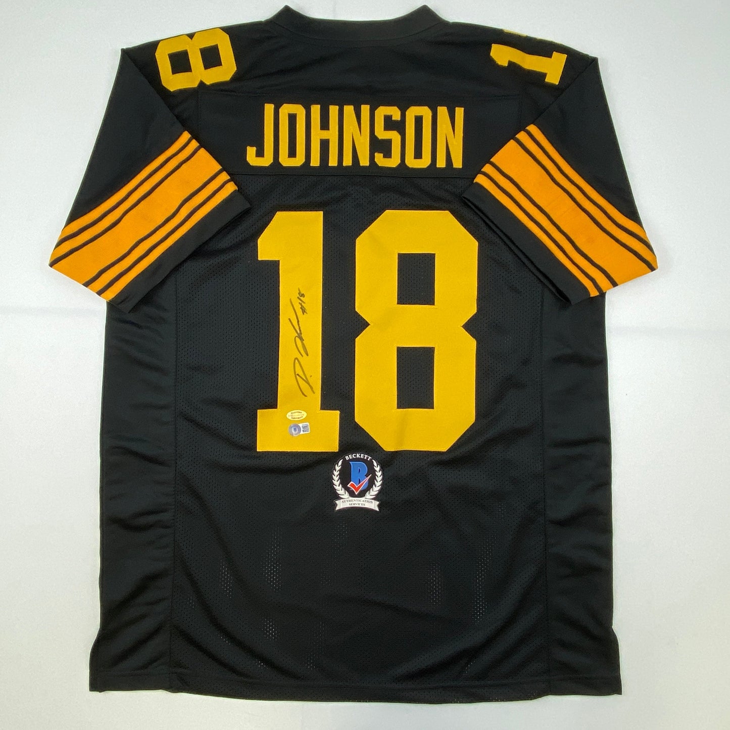 Autographed/Signed Diontae Johnson Pittsburgh Color Rush Football Jersey Beckett BAS COA