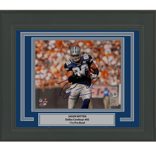 Framed Autographed/Signed Jason Witten Dallas Cowboys 8x10 Football Photo Beckett BAS COA