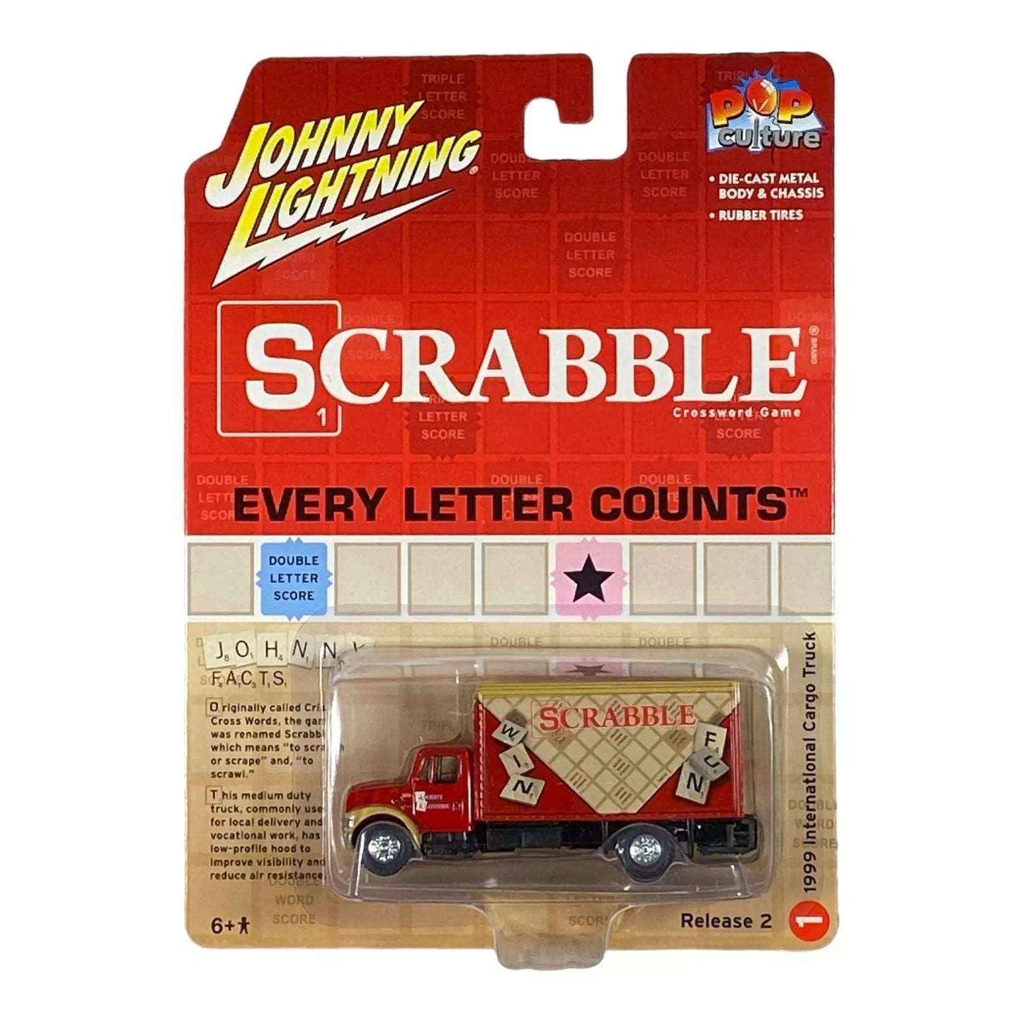 Johnny Lightning 1999 International Cargo Truck - Pop Culture Series - Scrabble