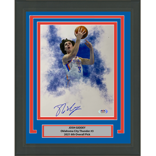 Framed Autographed/Signed Josh Giddey Oklahoma City Thunder 8x10 Basketball Photo PSA/DNA COA