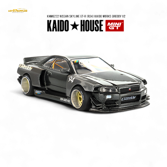 (Pre-Order) Kaido House x Mini GT Nissan Skyline GT-R R34 Kaido Works GReddy V2 1:64