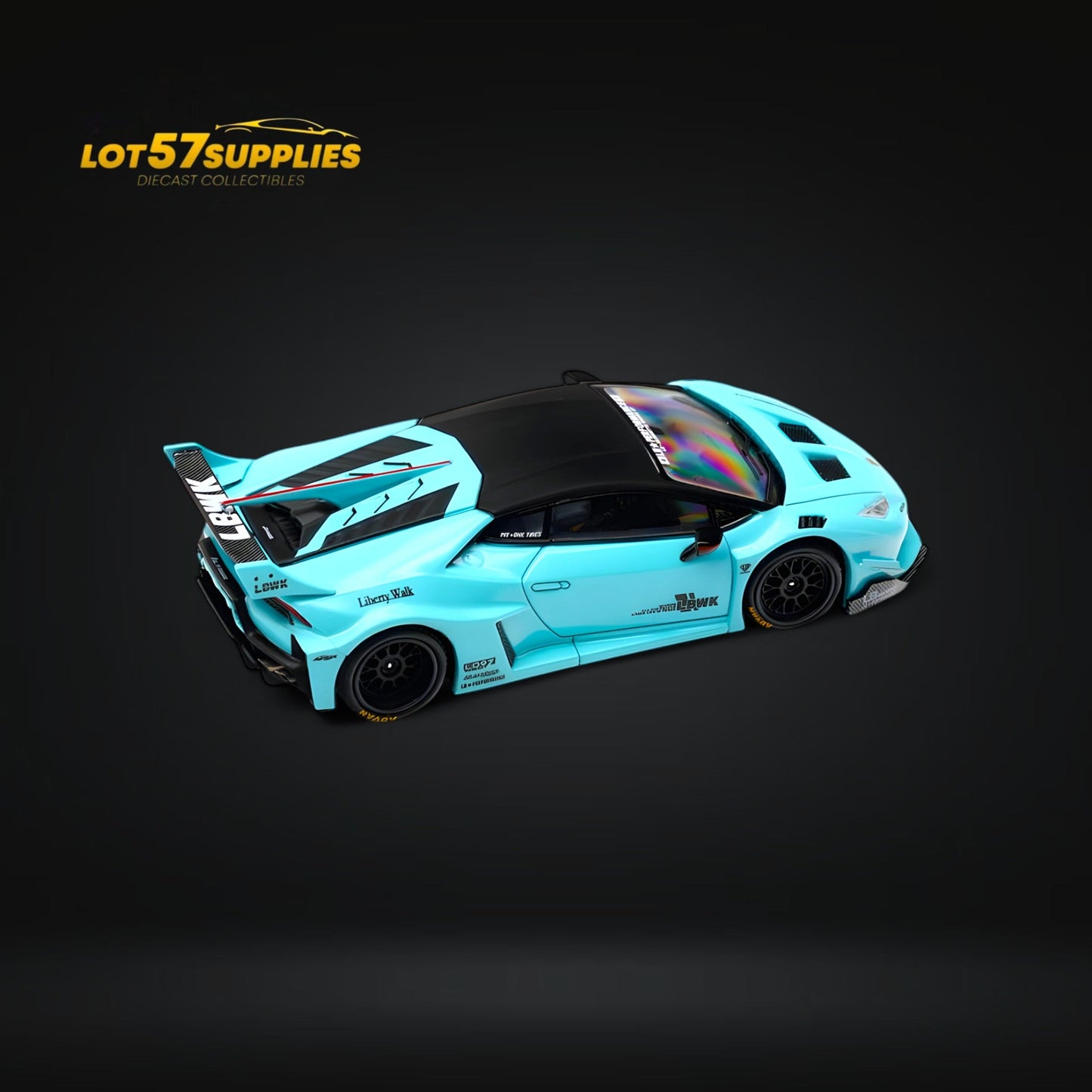 (Pre-Order) King Model Lamborghini Huracan LBWK Metallic Tiffany Blue 1:64