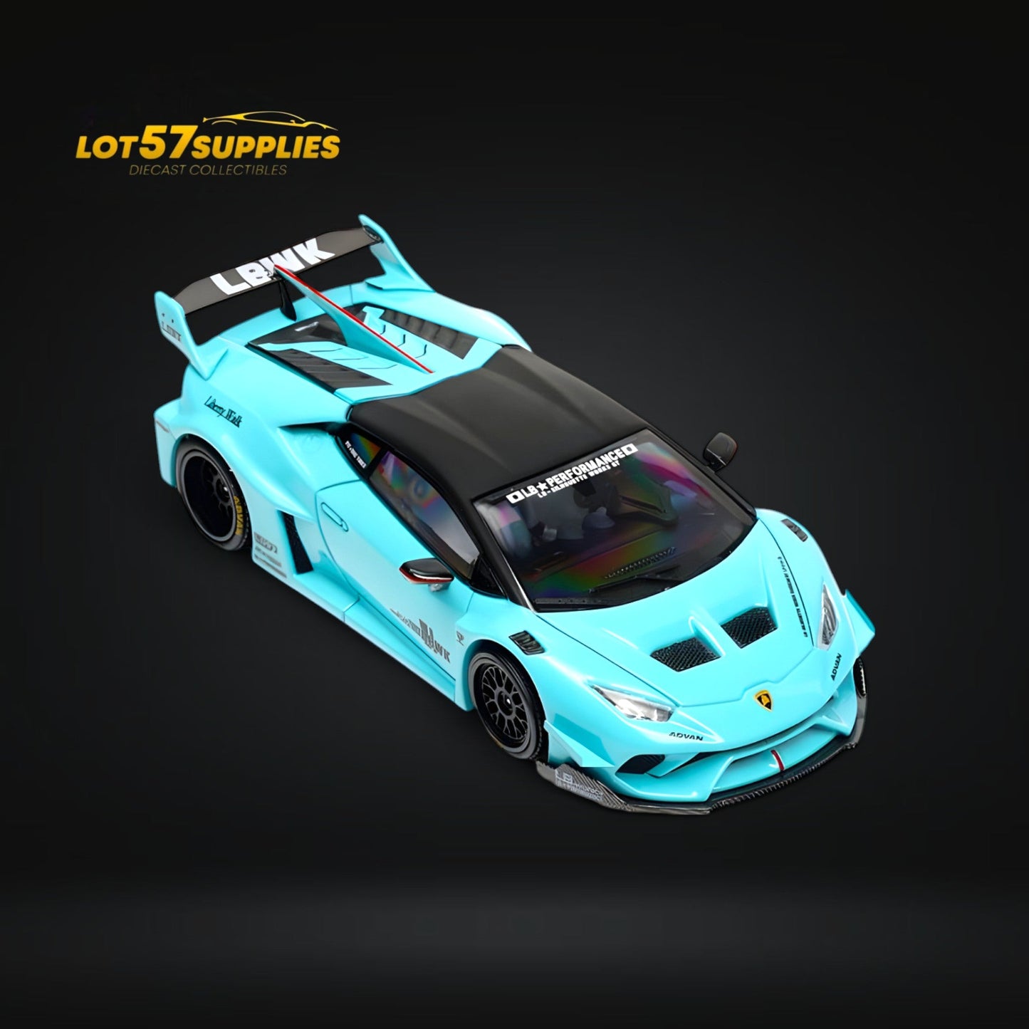 (Pre-Order) King Model Lamborghini Huracan LBWK Metallic Tiffany Blue 1:64