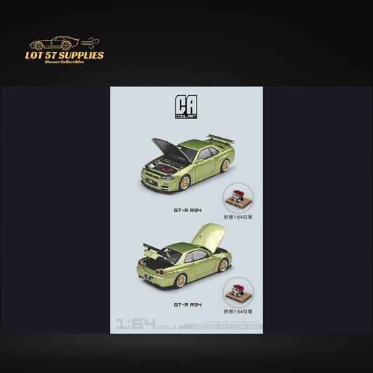 Cool ART Nissan Skyline GT-R R34 Jade Green 1:64