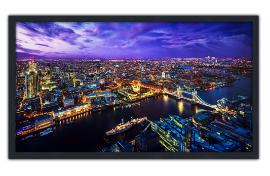 Professionally Framed Lodon England Skyline High-Resolution Panoramic Photo 12x22 Wall Art