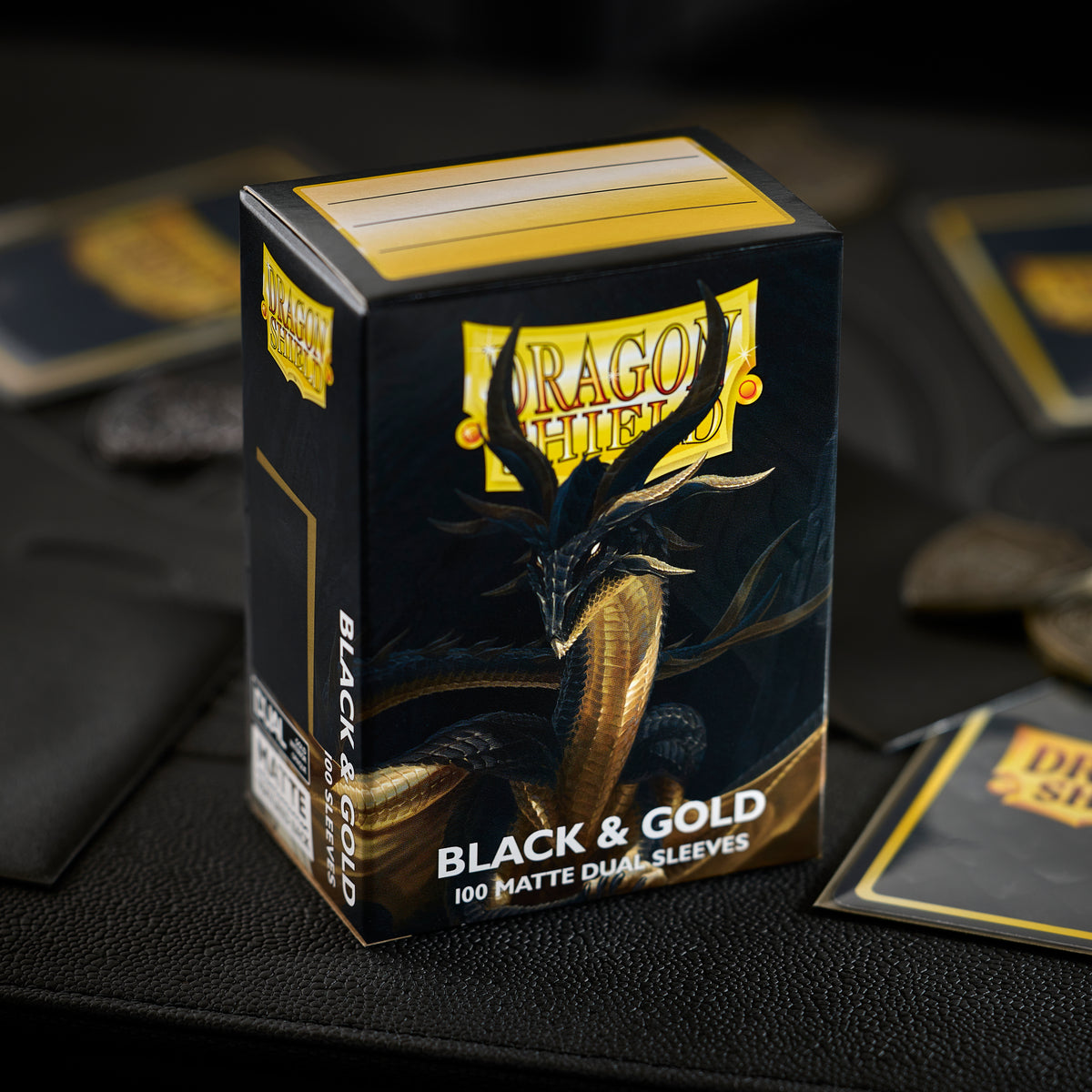 Dragon Shield Matte Dual Sleeves - Black & Gold (100-Pack) product image