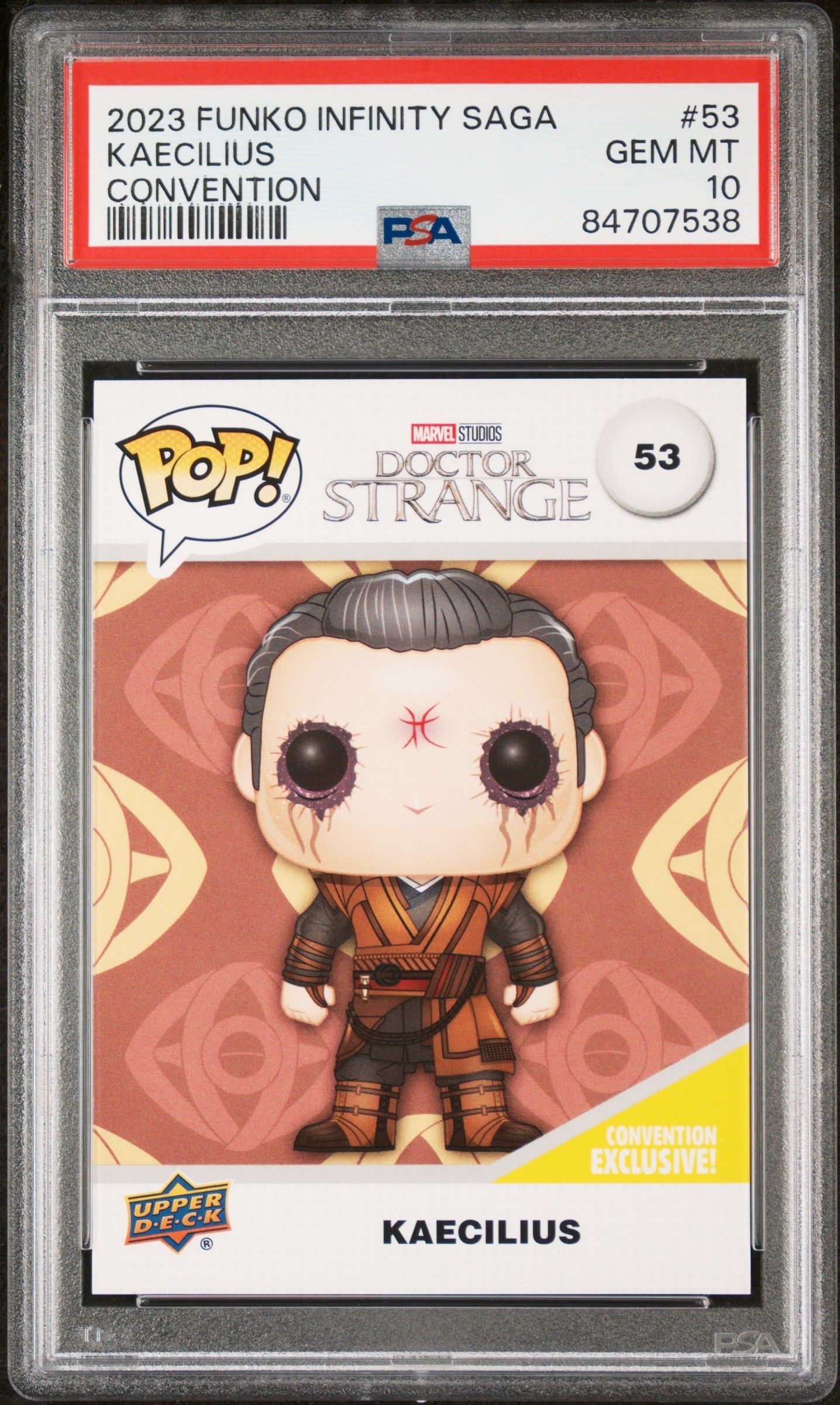 2023 UPPER DECK FUNKO POP MARVEL  KAECILIUS CONVENTION #53  PSA 10