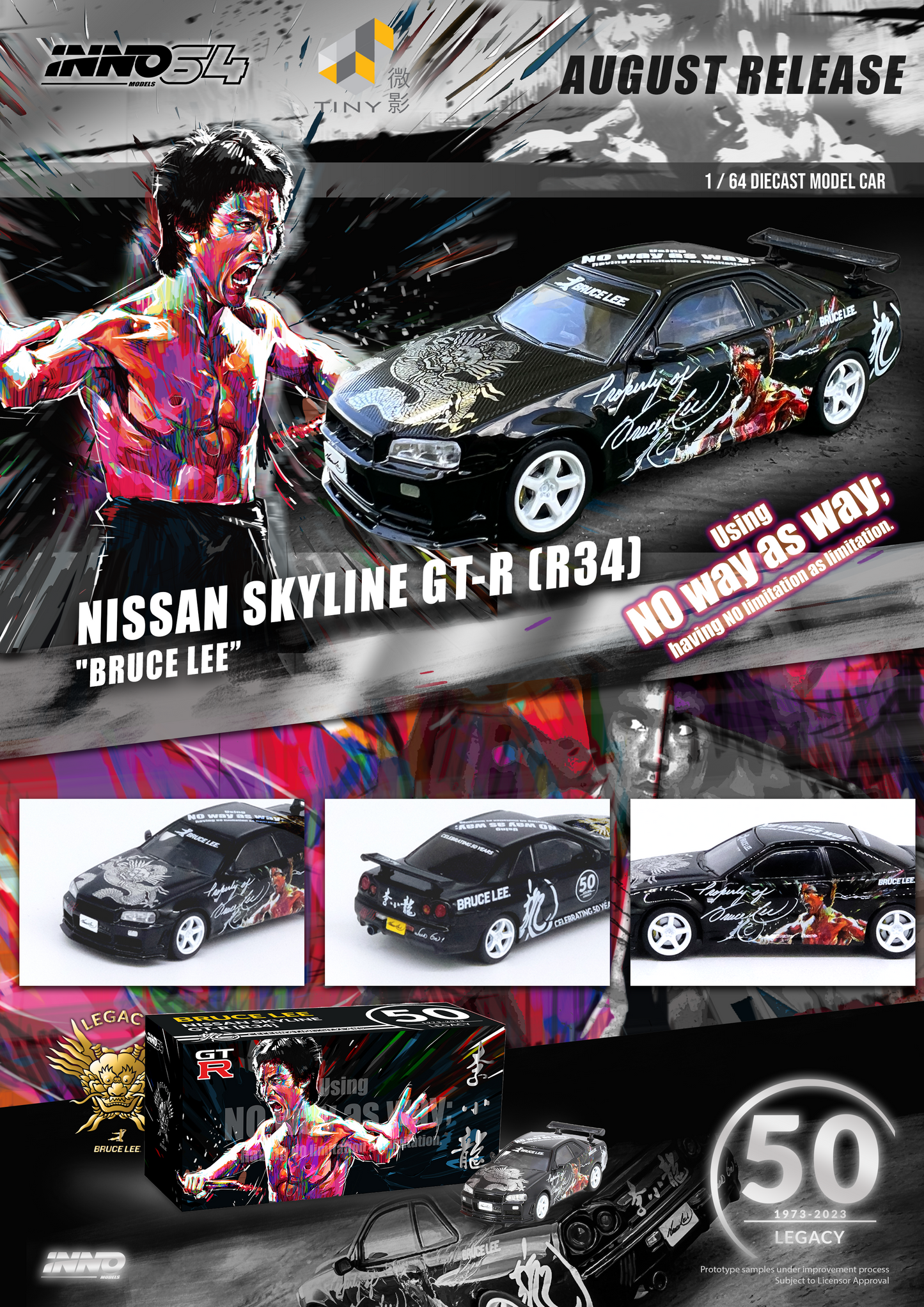 Inno64 x TINY Skyline GT-R's Series Bruce Lee 50th Anniversary 1:64