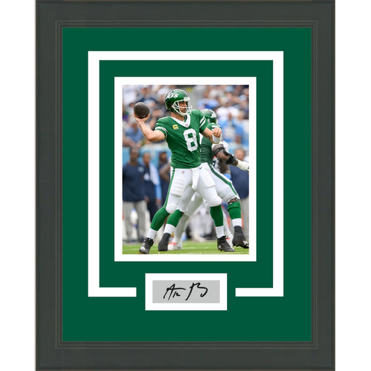 Framed Aaron Rodgers Laser Engraved Signature Auto New York Jets 11x14 Football Photo