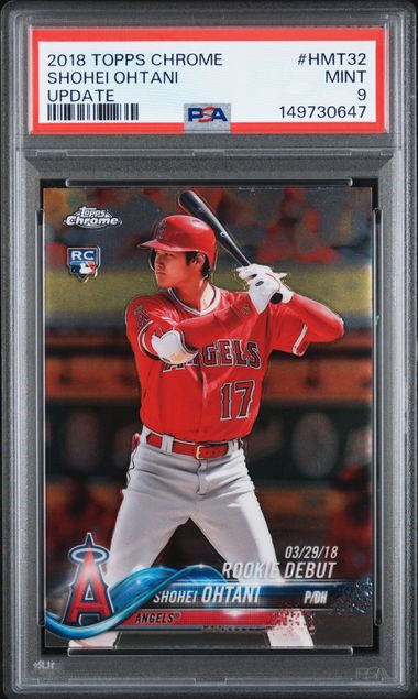 Graded 2018 Topps Chrome Update Shohei Ohtani #HMT32 Rookie RC Baseball Card PSA 9 Mint
